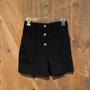 Zara Gold Button Black Shorts